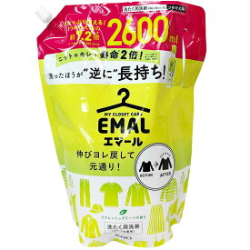花王 エマール おしゃれ着用洗濯洗剤 2600ml 65回分 つめかえ用 リフレッシュグリーンの香り 柔軟剤 洗濯 洗剤 ふわふわ シルク ウール コットン 手洗い 手軽なケア 洗濯機対応 低刺激 低泡 高性能 洗浄力 速乾 おしゃれ着 脱水 しわ防止 色落ち防止 香り【Costco コストコ】