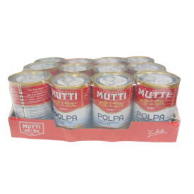 MUTTI POLPA ファインカットトマト 400g×12缶 イタリア産 缶詰 長期保存 トマトジュース トマト缶 完熟 パスタソース スープ アレンジ 保存料不使用 大容量 ストック まとめ買い 海塩 ピューレ パーティー ムッティ 食品【Costco コストコ】