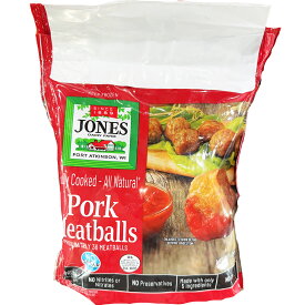 JONES ポークミートボール 510g×2袋 冷凍 豚肉 冷凍食品 加熱調理済み アメリカ産 ジューシー スパイシー 食べ応え 簡単調理 お弁当 おかず パスタ シチュー 肉料理 惣菜 時短料理 保存食品 冷凍保存 フライパン 蒸し焼き エアフライヤー 電子レンジ 【Costco コストコ】
