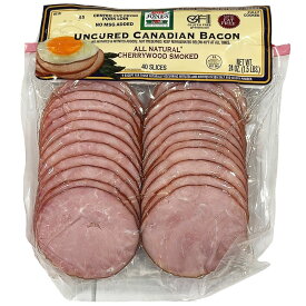 Jones Uncured Canadian Bacon ジョーンズ スモークロインハムスライス 680g (40枚) アメリカンポーク使用 食品　冷蔵便　【Costco コストコ】