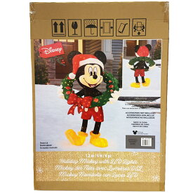 ホリデーミッキーマウス LEDライト付き 高さ約121cm クリスマス イルミネーション 装飾 置物 グリーター ライトデコレーション 屋外　屋内 ディズニー【Costco コストコ】
