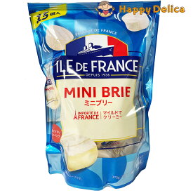 【ILE DE FRANCE】ミニブリーチーズ　25g×15個入り 冷蔵 レシピ ワイン 調理法 味 美容 栄養成分 バゲット ベーグル ダイエット 原材料 保存法 盛りつけ 美味しい 原産国 おつまみ 人気 そのまま食べる アレンジ カロリー トースター レンジ 【Costco コストコ】