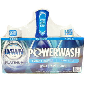 DAWN ウルトラプラチナム 食器用洗剤スプレー 本体473ml＋詰め替え(473ml×2本)セット パワーウォッシュ キッチン用品 台所用品 掃除用品 コストコ セット キッチン アイテム 用品 台所 手軽 簡単 詰替 本体 掃除 清掃 洗浄 メーカー ブランド おすすめ【Costco コストコ】