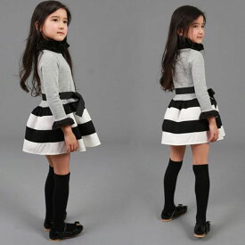 子供服 女の子 ワンピース 子供 長袖ワンピース 子ども ワンピース ボーダー キッズ ワンピース
