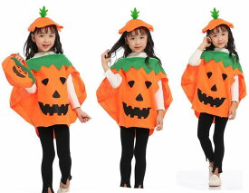 ハロウィン かぼちゃのおばけ 衣装 仮装 コスチューム 男女兼用 男の子 女の子 イベント パーティー レディース 【帽子・バッグ付き】