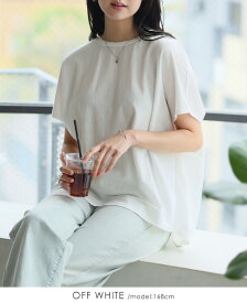 全品P10倍＆メール便で送料無料(8月11日まで)BARGAIN★【接触冷感】ひんやり涼しいフレンチTシャツ/tシャツ トップス プルオーバー 接触冷感 レディース ドルマン 体型カバー ゆったり[メール便可(1点まで)][M便 1/1]