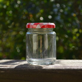 【ジャム140丸】国産ジャム瓶 赤白チェック 140ml ツイストキャップ【国産 日本製】ジャム瓶 ガラス瓶 ハチミツ瓶 食品ビン キャップ付き
