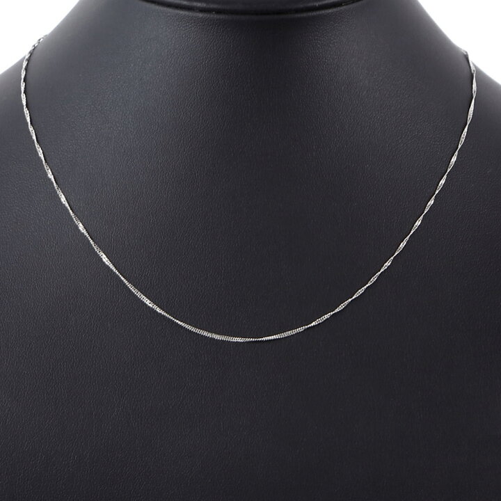 楽天市場】純プラチナ スクリュー ネックレス チェーン 45cm 幅 1.0mm 