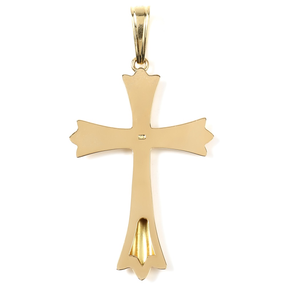 K18 18金 十字架 クロス ゴールド ペンダントトップ 36.5×23.5mm メンズ レディース アクセサリー 首飾り ヘッド  チャーム ハッピーグッツショップ