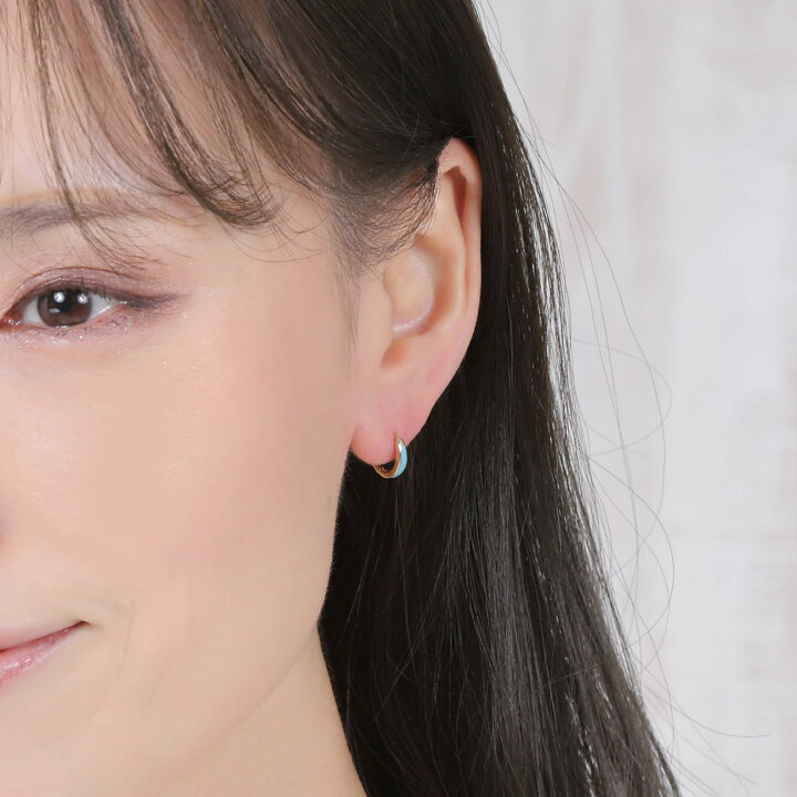 楽天市場】フープピアス K18 トルコ石 ターコイズ 両耳 18金 18k 