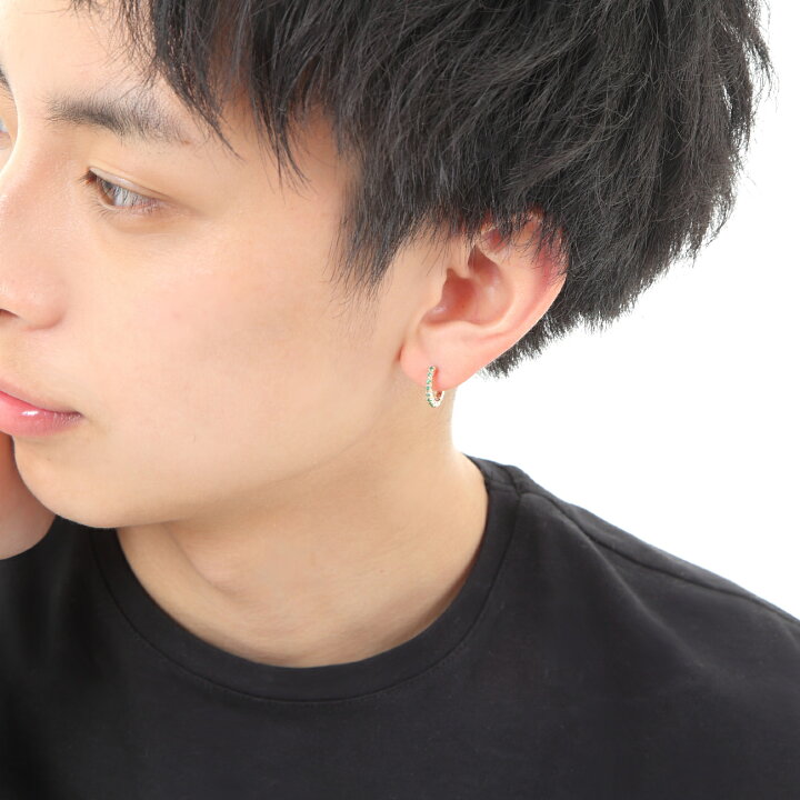 楽天市場】K10 フープ ピアス エメラルド 0.16ct ゴールド エタニティ 