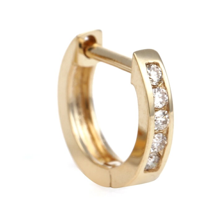 楽天市場】18金 フープピアス ダイヤモンド 0.05ct ゴールド 1.6×9.6mm 
