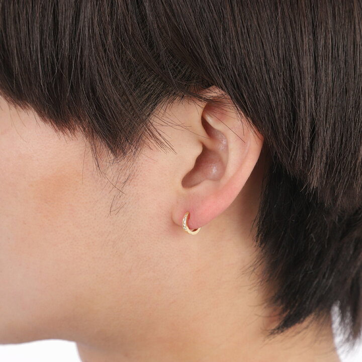 楽天市場】18金 フープピアス ダイヤモンド 0.05ct ゴールド 1.6×9.6mm 