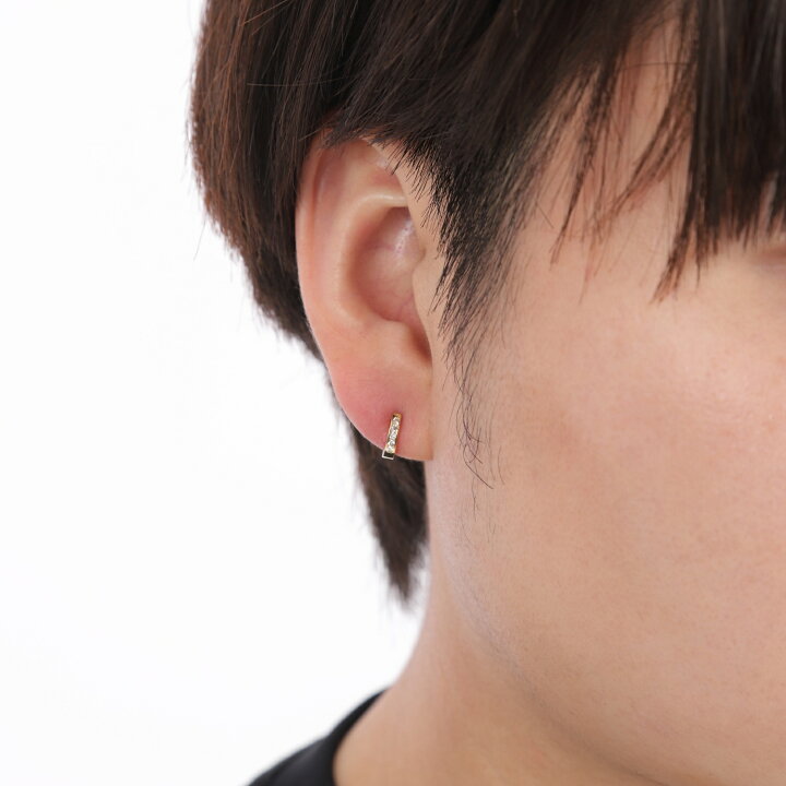 楽天市場】18金 フープピアス ダイヤモンド 0.1ct ゴールド 1.6×9.6mm 