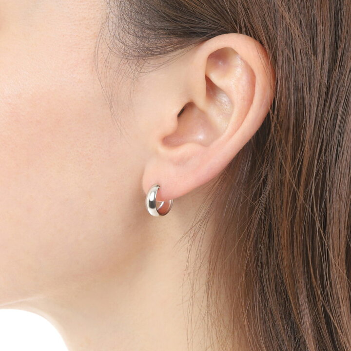 楽天市場】フープピアス プラチナ 月甲 5×13mm Pt900 両耳 レディース 