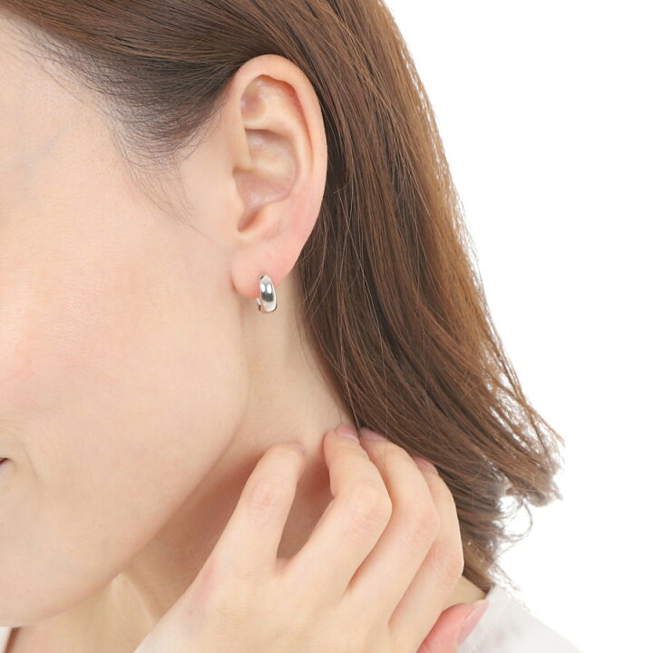 楽天市場】フープピアス プラチナ 月甲 5×13mm Pt900 両耳 レディース 