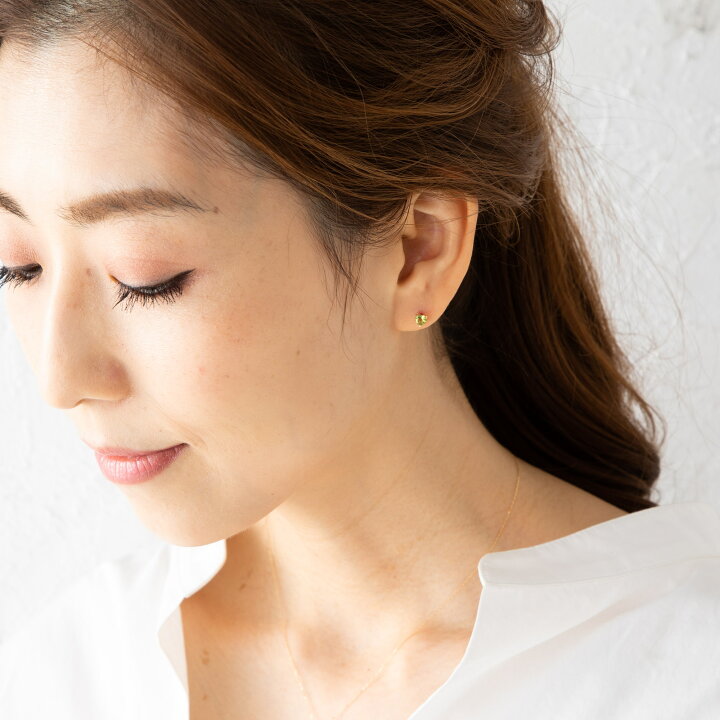 楽天市場】ピアス K18 ペリドット ハート 両耳 18金 18k ゴールド 