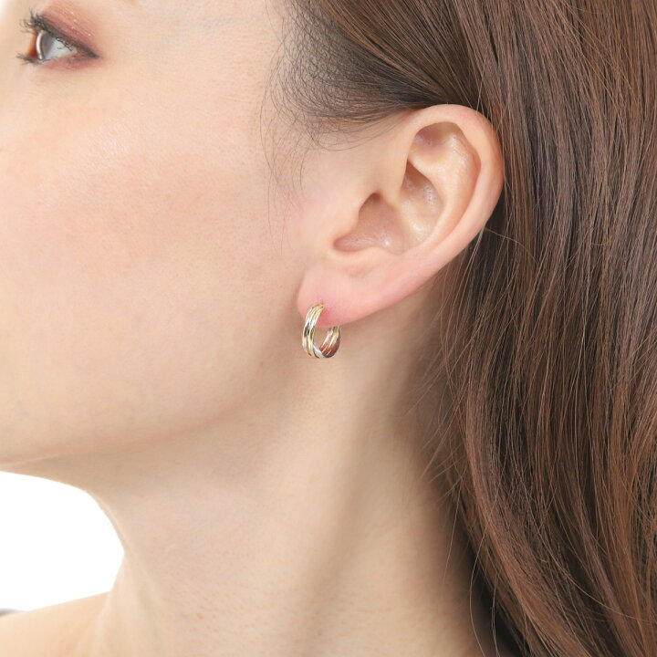 楽天市場】フープ ピアス スリーカラー K18 K14 3色 両耳 ゴールド 