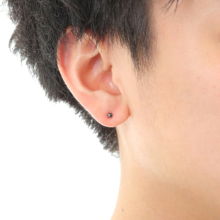 楽天市場】プラチナ ピアス ブラックダイヤモンド 3mm 0.09ct ローズ 