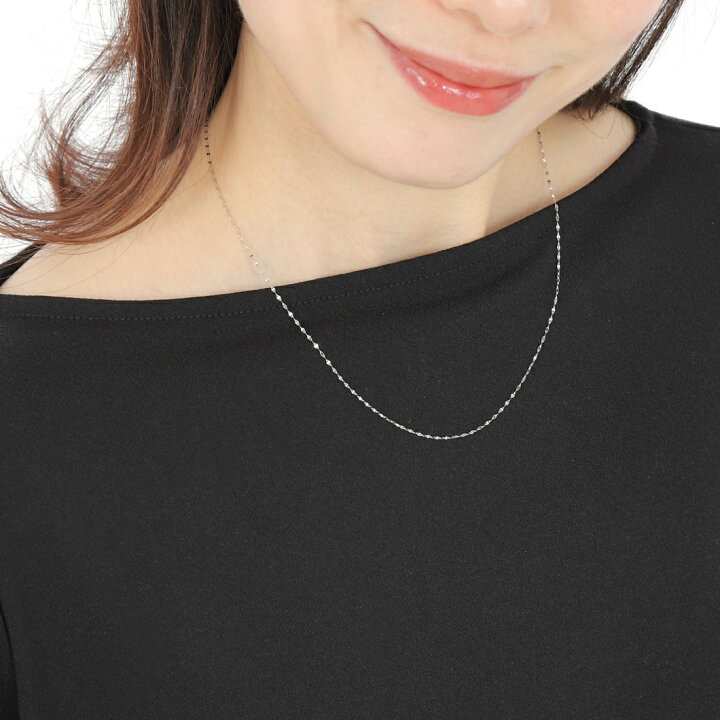 楽天市場】プラチナ ネックレス ペタル チェーン 45cm 幅1.2mm Pt850 