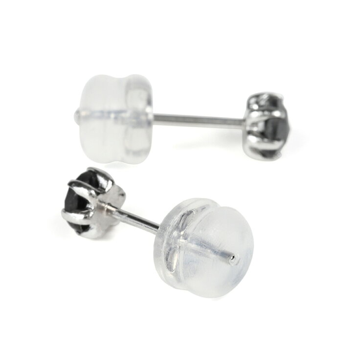 楽天市場】プラチナ ピアス ブラックダイヤモンド 一粒 4mm 0.2ct 