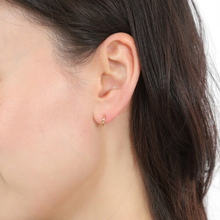 楽天市場】18金 フープピアス 2.0×10mm 片耳 ゴールド リング ピアス  