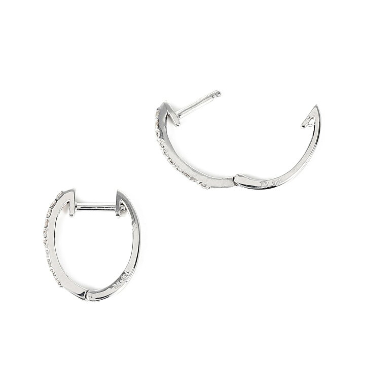 楽天市場】18金 フープピアス ダイヤモンド 0.07ct 両耳 ホワイト 