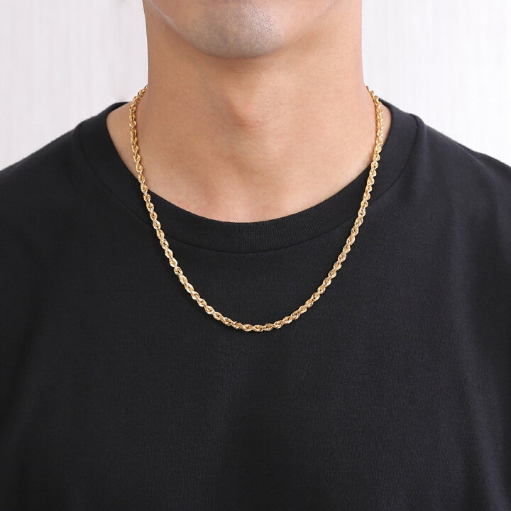 楽天市場】18金 パイプロープ ネックレス 50cm 幅4mm ゴールド ロープ 
