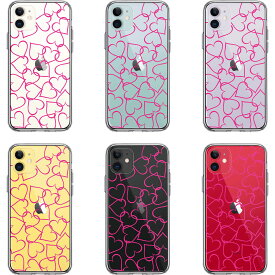 iPhone11 11Pro スマホケース おしゃれ 可愛い ハート ピンク クリアケース 透明 人気 大人可愛い クリア ケース カバー CuVery iPhoneケース