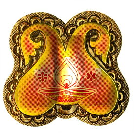 ランプのメタリックゴールド吉祥御守ステッカー エスニック アジアン雑貨 ポスト投函配送選択可能です