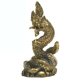 真鍮製の小さな置物 蛇神ナーガ！/タイのお守り/エスニック/アジアン雑貨（ポスト投函配送選択可能です）