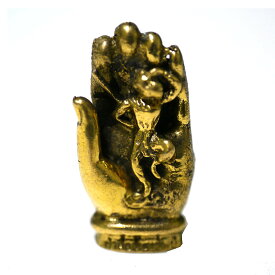 真鍮製の小さな置物 釈迦の掌/タイのお守り/エスニック/アジアン雑貨（ポスト投函配送選択可能です）