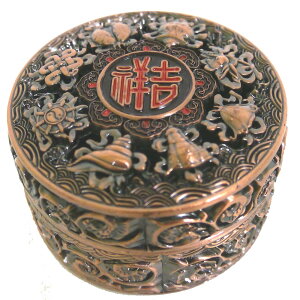 細かい装飾が美しいチベット八吉祥文様と吉祥文字の渦巻き香専用香炉 お香たて ポスト投函配送不可 インセンスホルダー