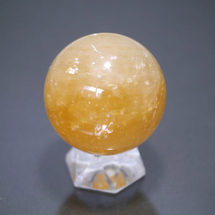 楽天市場】大玉 ゴールデンカルサイト丸玉 48.5mm 161.3g 天然石・置物 
