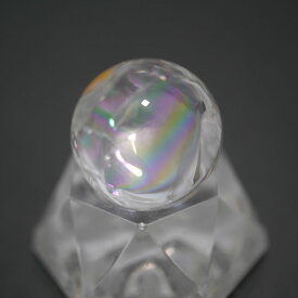 天然本水晶 レインボー水晶 丸玉 一点物 約20.9mm 台座は付属しません/天然石・置物