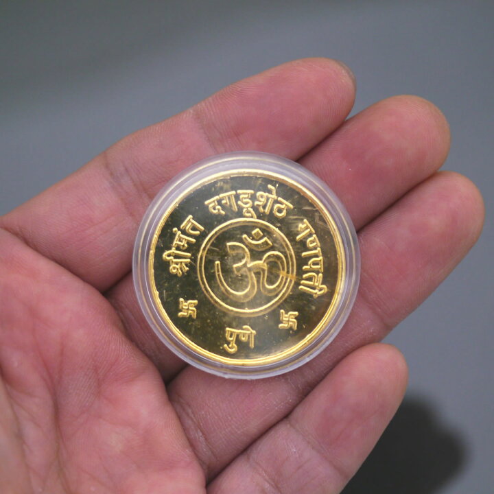 楽天市場】インドの神様ガネーシャとオームの金属メダル金運アップ 