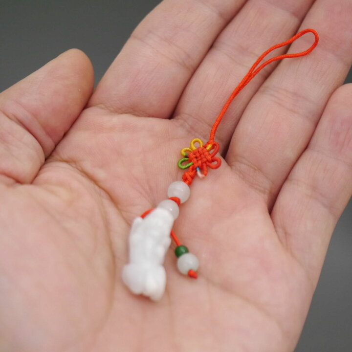 楽天市場】貔貅ヒキュウの翡翠ストラップ エスニック アジアン雑貨 