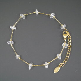 ステンレス製 天然石 ブレスレット サージカルステンレス SUS304 アベンチュリン ラピスラズリ 水晶 カーネリアン ミックス さざれ 金属アレルギー レディース シンプル ゴールド チェーン 大人 アンクレットhappyhour accessory 50020017