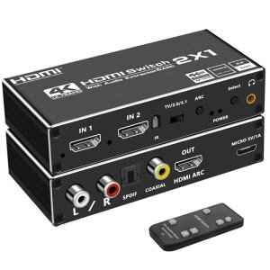 HDMI���������� ���f�W�^�� 4K@60Hz HDMI �؂�ւ��� 2����1�o�� ARC �����R���t�� HDM I 2.0 b�X�C�b�`���[ �������� ��SPDIF +����+�A�i���ORCA�X�e���I �o�� PS3/4