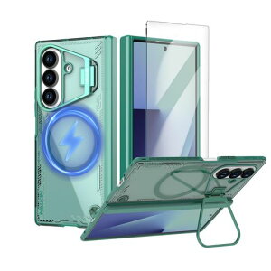Nillkin Galaxy Z fold7�P�[�X �N���A ���� �����K���X�t�B�����t�� �X�^���h�@�\ �q���W�ی� Magsafe/MagFit�Ή� ���C�����X�[�d�Ή� �}�O�l�b�g�z�� �M�����N�V�[ Z Fold7 �G�R�f�� ���菝�h�~ ���^ �c