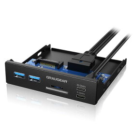 GRAUGEAR 10GBPS USB3.2 GEN2 TYPE-C 3.5インチベイ カードリーダー 内蔵型メモリカードリーダー/ライター 多機能PCマルチフロントパネルに搭載、6ポート USB-C
