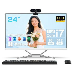 VETESA �f�X�N�g�b�v�p�\�R�� Core i7 24�C���`1920*1080 FHD IPS �����\�E���@�\ ��̌^PC Windows 11 Pro Office 2024