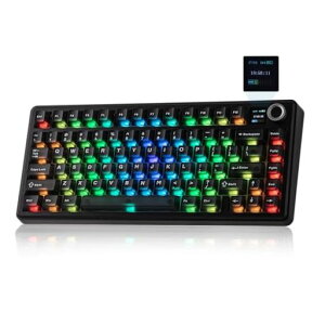 EPOMAKER X Aula F75 MAX ���C�����X���J�j�J���L�[�{�[�hTFT�X�N���[���ƃm�u�t�� 75% US�z��̃K�X�P�b�g�L�[�{�[�h