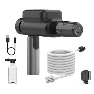 【2025年水圧・水量アップデート版】折り畳み式高圧洗浄機コードレス充電式5つの噴射モードハンディ高圧洗浄機0.9kg超軽量ポータブル5mホース洗車機水道接続不要洗車小型ミニ家庭用ハン…