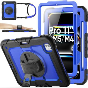 SEYMACstock2025�N/2024�N11�C���`iPadPro(M5/M4)��p�ϏՌ��P�[�X�ی�t�B�����t���y�����[360°��]�X�^���h�n���h�X�g���b�v�V�����_�[�X�g���b�v�S�ʕی�J�o�[iPadPro11