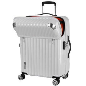 [トラベリスト]キャリーケーススーツケースジッパーキャリー機内預け入れ可能サイズトップオープンフロントオープンモーメント拡張機能付き61L(72L)64cm4.3kg76-20300ホワイトカーボン