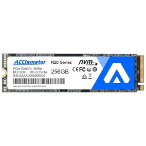 Acclamator SSD 256GB NVMe M.2 2280 PCIe Gen3.0x4 �Ǎ��ő�1800MB/�b ����SSD 3D NAND�̗p SLC�L���b�V������ �m�[�g�p�\�R��/�f�X�N�g�b�v�ɑΉ� ���[�J�[3�N�ۏ� N20