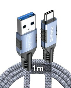 TOMSINGUSBTypeCケーブルUSBAtoUSBC1m3.23A/60W急速充電10Gbps高速データ転送高耐久ナイロン編み断線防止充電ケーブルforiPhone16/15/iPad
