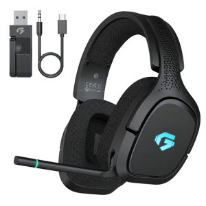 Gvyugke �Q�[�~���O�w�b�h�Z�b�g 4WAY�ڑ� 2.4G USB/Type-C/Bluetooth 5.4/3.5mm�L�� ��]���}�C�N �m�C�Y�L�����Z�����O ���C�����X �w�b�h�Z�b�g ����x�� 50mm�h���C�o�[ 7.1ch���̃T���E���h