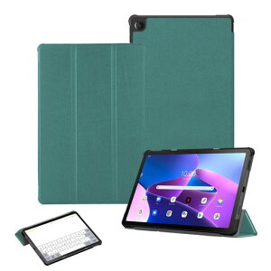 For Lenovo Tab M10 Plus 3rd Gen �P�[�X 10.6�C���` �^�u���b�g PC �P�[�X �J�o�[ Tb-125F �����X���[�v�@�\�t�� �g���t�H�[���h�X�^���h �p�x���� �h�� �ϏՌ� �ϋv���ی�P�[�X (�n��)